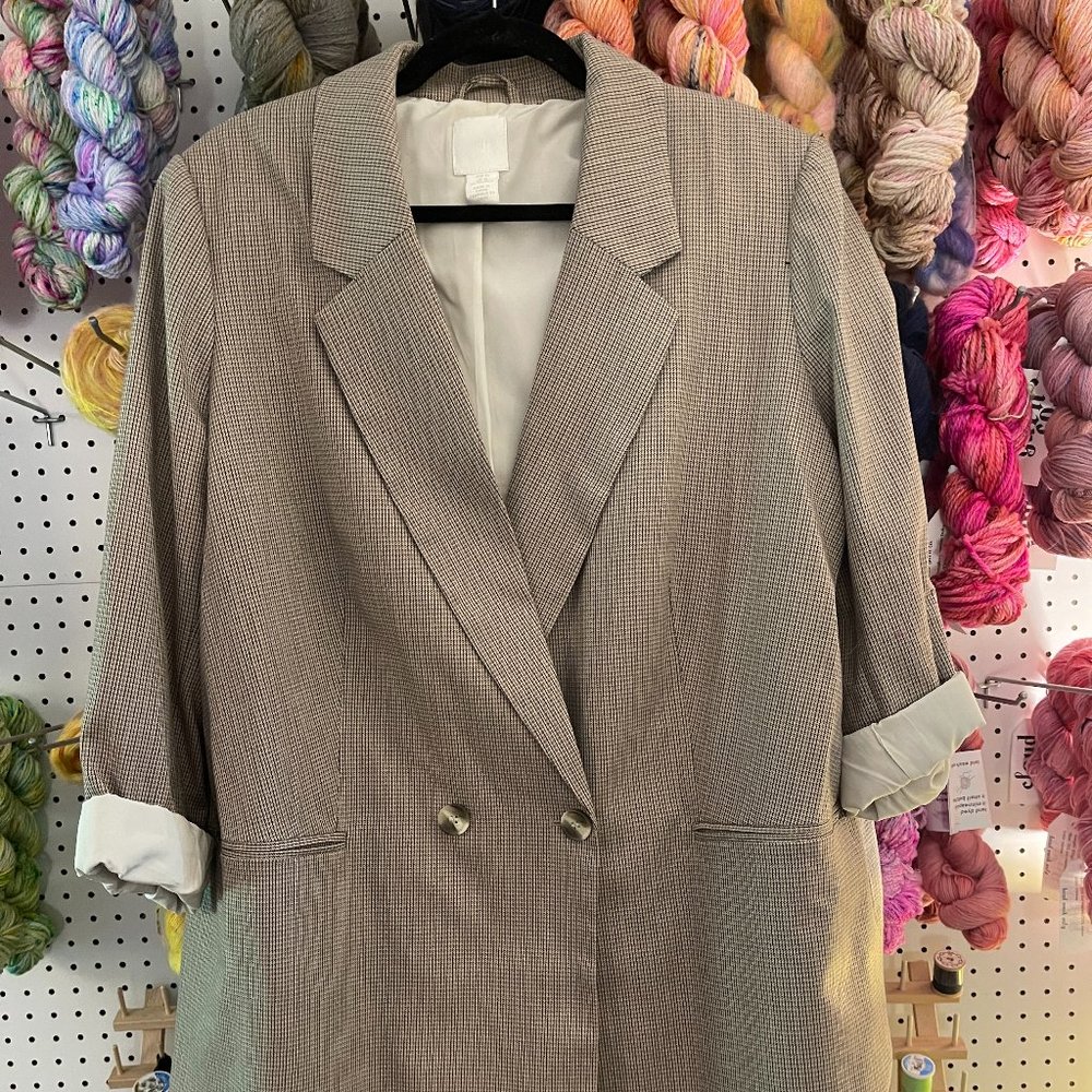 H&M Blazer - Beige/Tan Tweed - Size XL - Oversized!!!